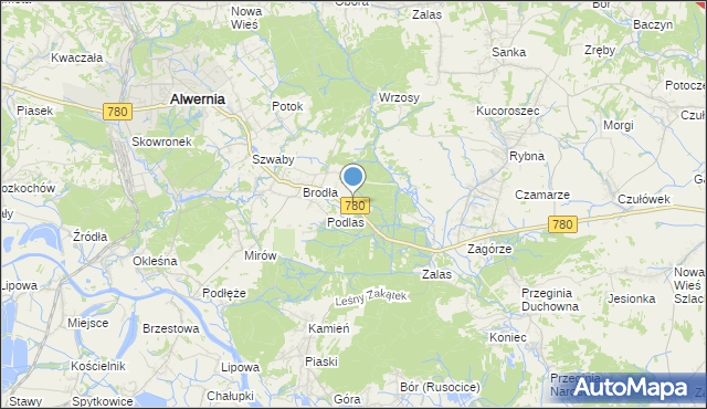 mapa Podlas Dębna, Podlas Dębna na mapie Targeo